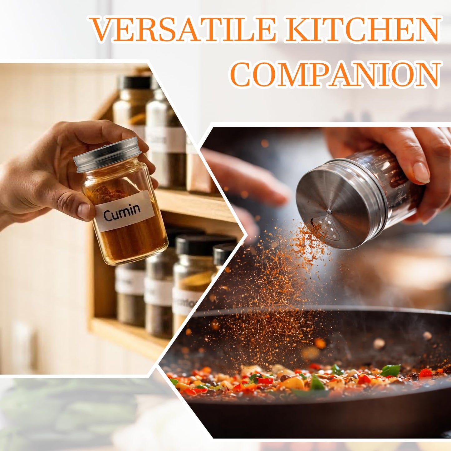 2 Pack Adjustable Mason Jar Spice Shaker Lids with Silicone Sealing Ring Gasket for Regular Mouth Adjustable Tops Pour Spout Seasoning Shaker Dispenser for Spices Salt Sugar Flour Seasonings (2)