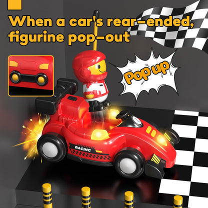 Lehoo Castle Toys for 1 2 3 Year Old Boy, Remote Control Cars for Kids Age 3, Pop-up RC Race Car 2 Year Old Boy Toys, Gifts for 1-3 Year Old Boys with Lights & Music