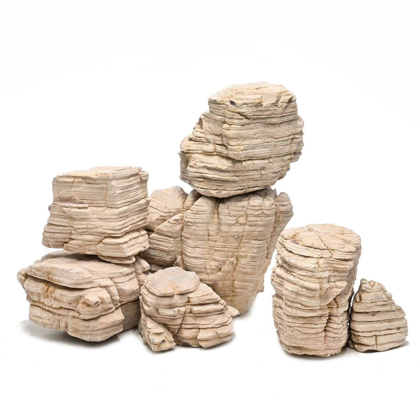 KINGRUI Aquarium Stone Rock 20lb Fish Tank Stone 2-8inch for Aquarium Landscaping, Terrariums, Vivarium Enclosures, Miniature and Fairy Gardens-7-8Pcs