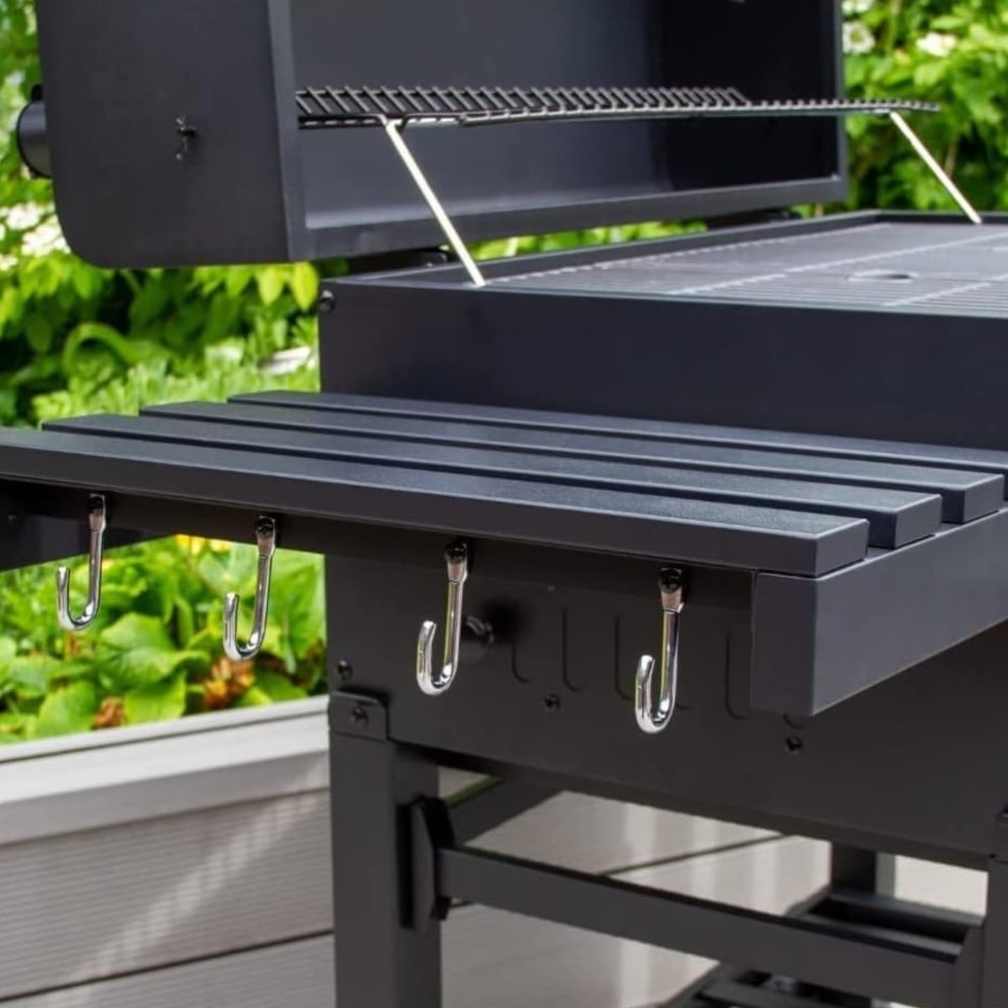 CosmoGrill Outdoor XXL Smoker Barbecue Charcoal Portable BBQ Grill | Lid Cover, Adjustable Charcoal Pan, Warming Rack & Built-in Thermometer | Extra Large Coal BBQ Smoker for Home Garden Party Cooking
