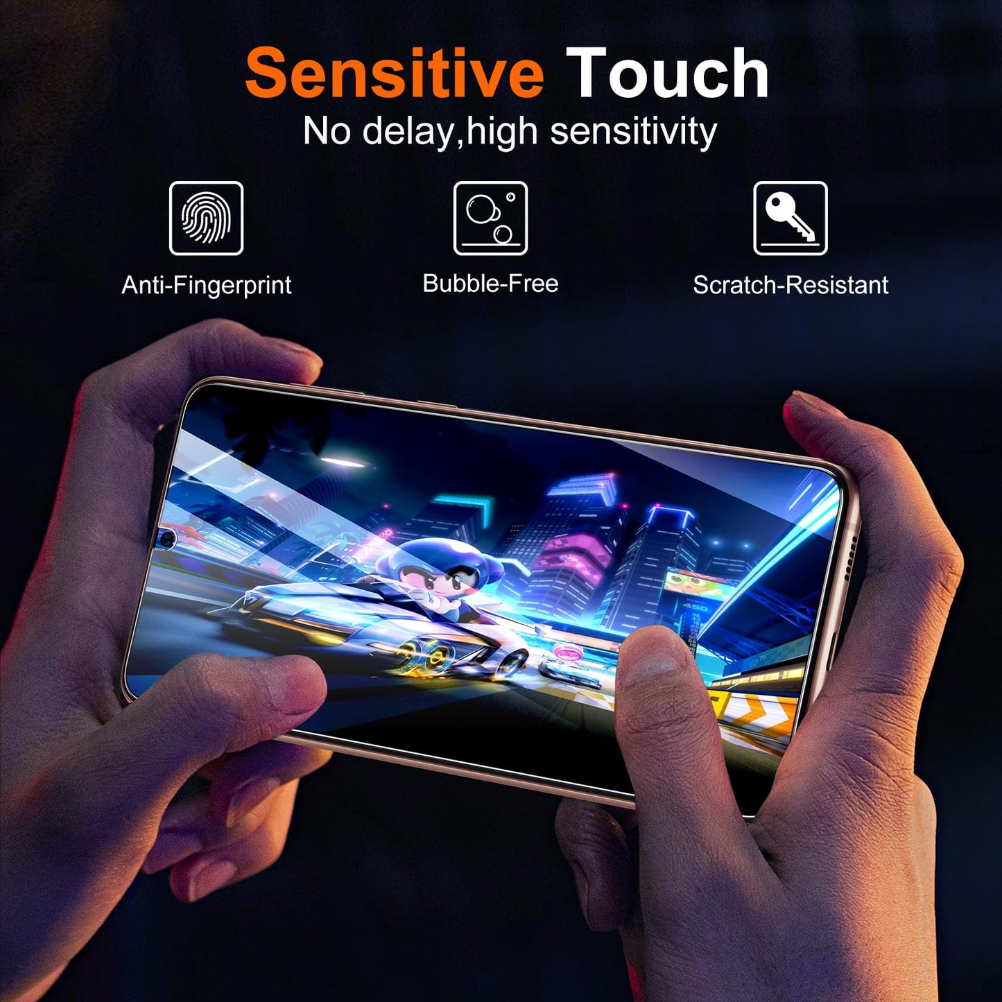 UniqueMe [2+3 Pack Compatible with Samsung Galaxy S21 5G - 6.2 inch Tempered Glass + Camera Lens Protector Screen Protector with Easy Installation Frame[9H Hardness]