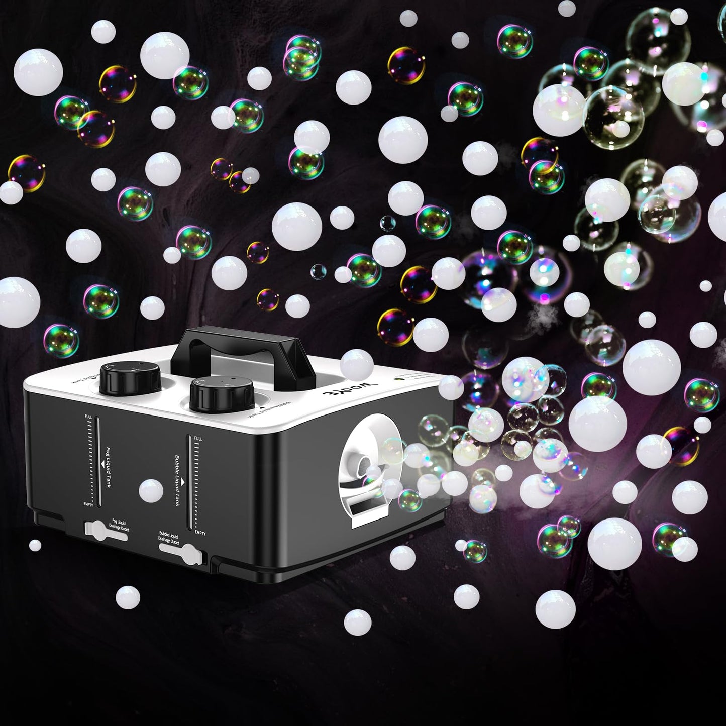Fog Machine, No Spill Fog Bubble Machine, Portable Smoke Bubble Machine, Bubble Fogger, Bubble Fog Combo Machine for Indoor Outdoor Party Wedding Birthday Photograph Christmas Halloween