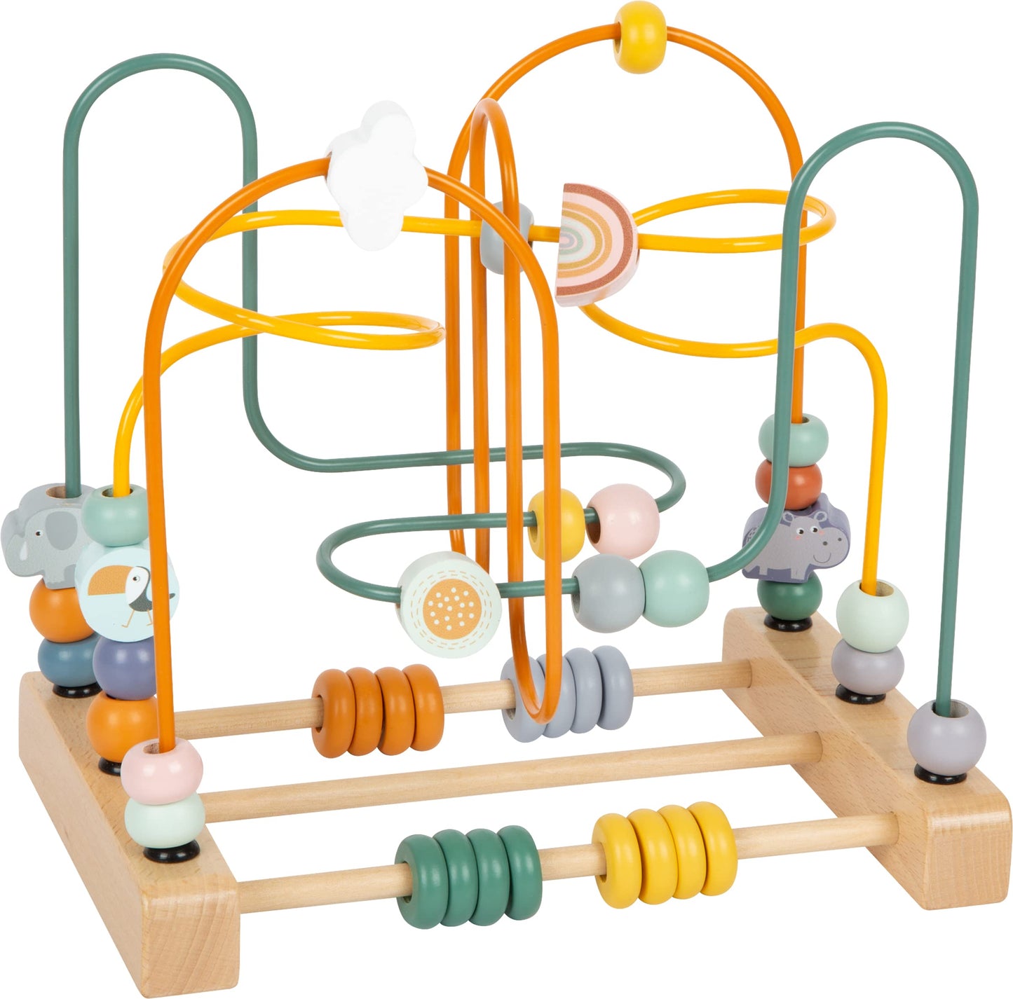 Small Foot 11956 Bead Maze Safari, with three metal tracks, wooden motor activity for kids aged 12 months and older