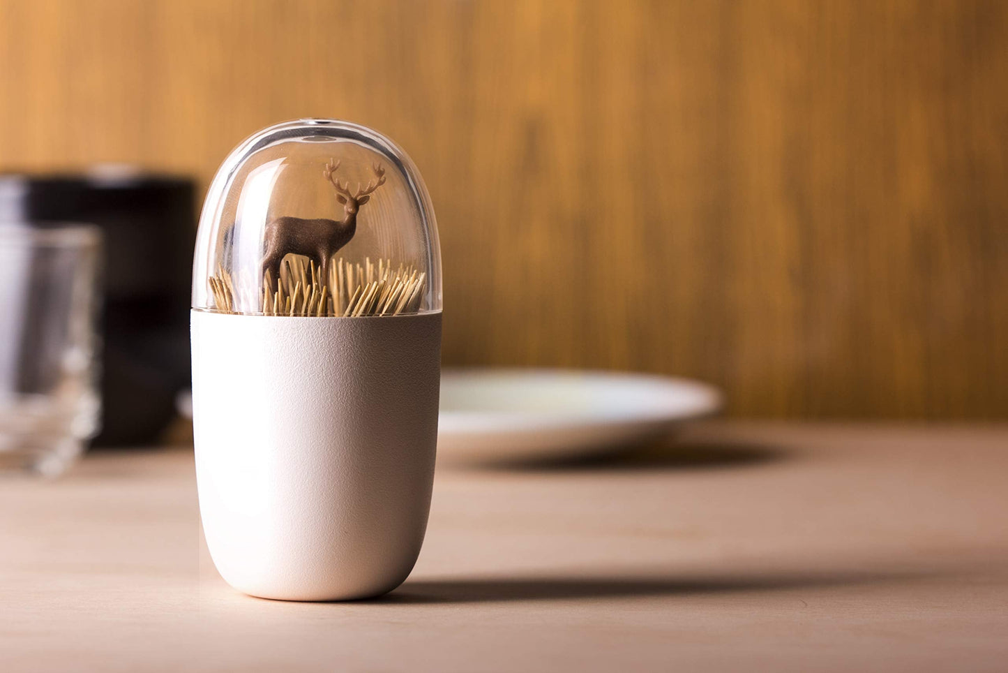 QUALY Deer Meadow Toothpick Holder - Unique Home Design Decoration - Unusual Gift - BPA-Free Cool Kitchen Gadgets - Modern Home Decor