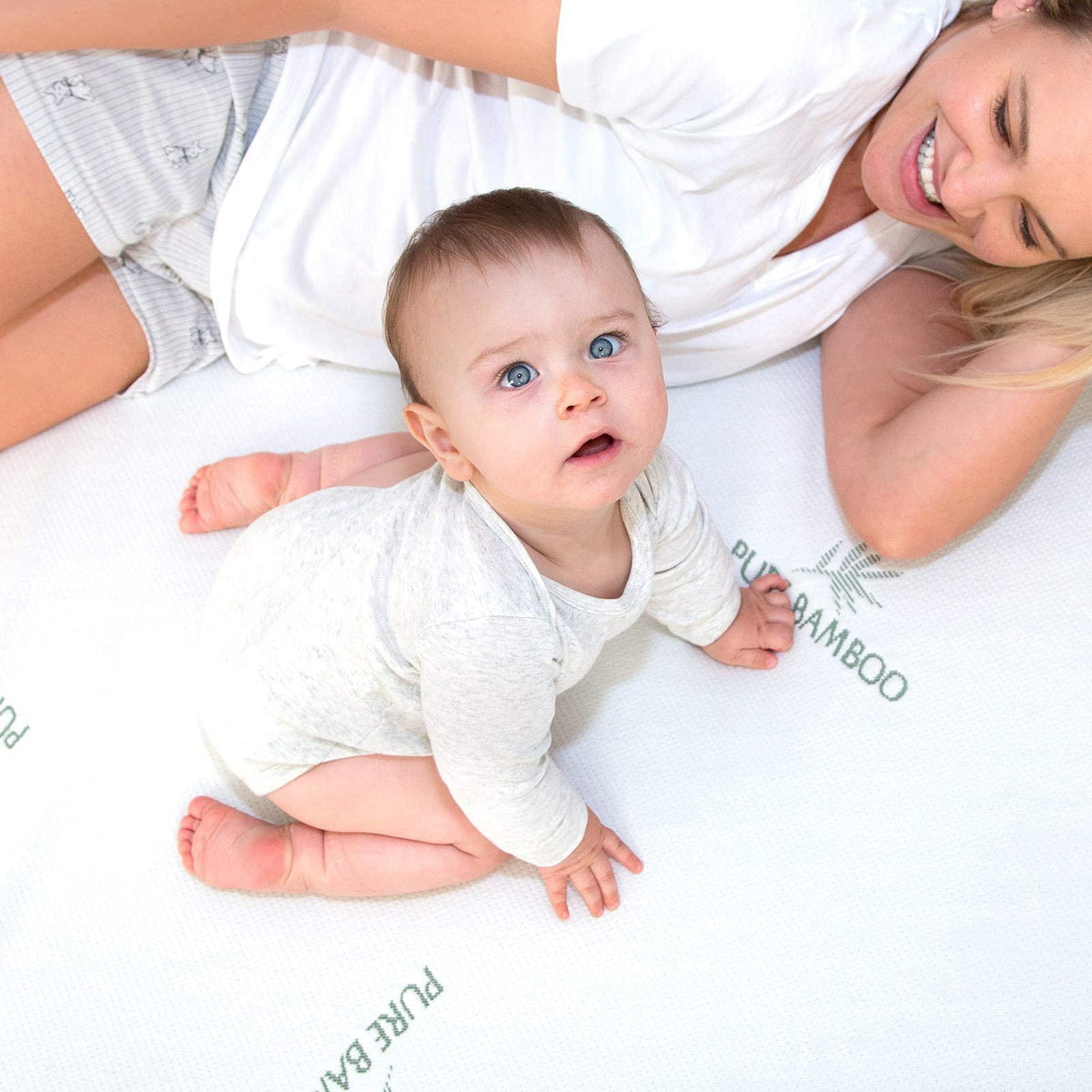 King Mattress Protector by PURE BAMBOO, Waterproof - Viscose Derived from Bamboo, Breathable, Noiseless Mattress Cover Protects Against Moisture, Spills, Stains (King)