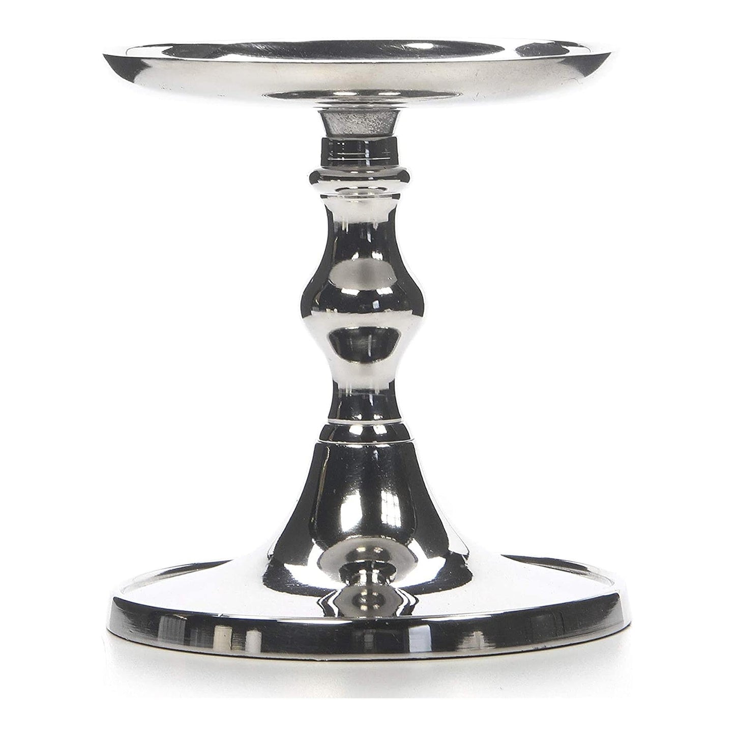 Hosley Aluminum Metal Decorative Pillar Candle Holder Silver Finish for Candles or Display, 5Inch High - Ideal for Weddings, Parties, Events, Home Decor, Gifts, Elegant