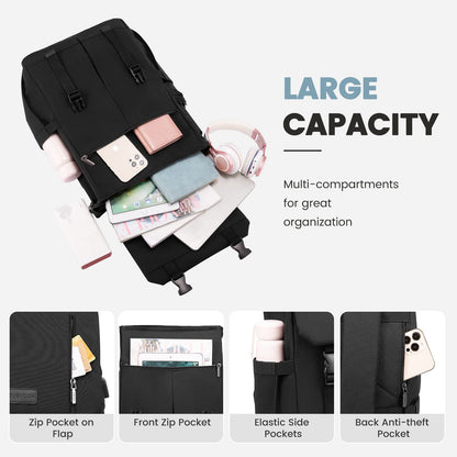 LOVEVOOK Backpack Womens Mens 15.6 inch Laptop Rucksack Bag for Ladies Waterproof High School Bags for Girls Boys Fashion Anti Theft Backpack with USB Casual Daypacks for Travel University Work