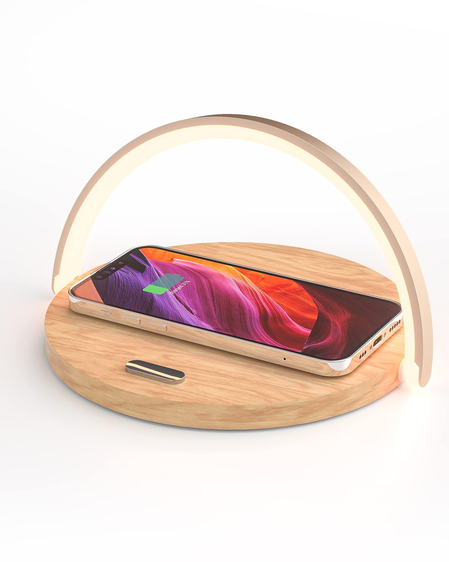 COLSUR Bedside Lamp with Wireless Charging, Table Lamp with Touch Control, 3 Brightness Levels, Cell Phone Holder and Eye-Caring Night Light for Kids Adult Home Bedroom Office