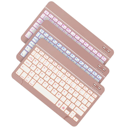 OMOTON Bluetooth Keyboard, Backlight Wireless Rechargeable Keyboard for iPad, iPad Pro, iPad mini, iPad Air with Illuminated LED (White)