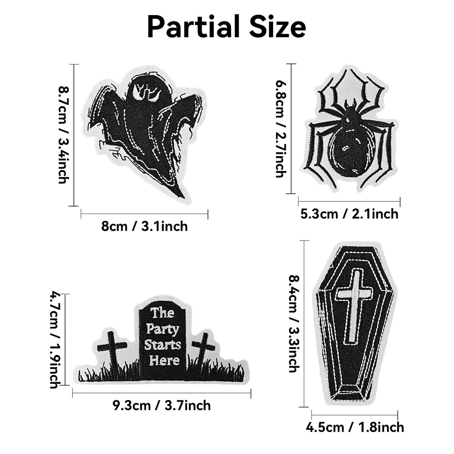 TXSN Halloween Iron on Patches for Kids, Halloween Embroidered Applique Patches for Clothing, Pants, Backpacks, Hats, Jeans, DIY Accessories. Pack of 15