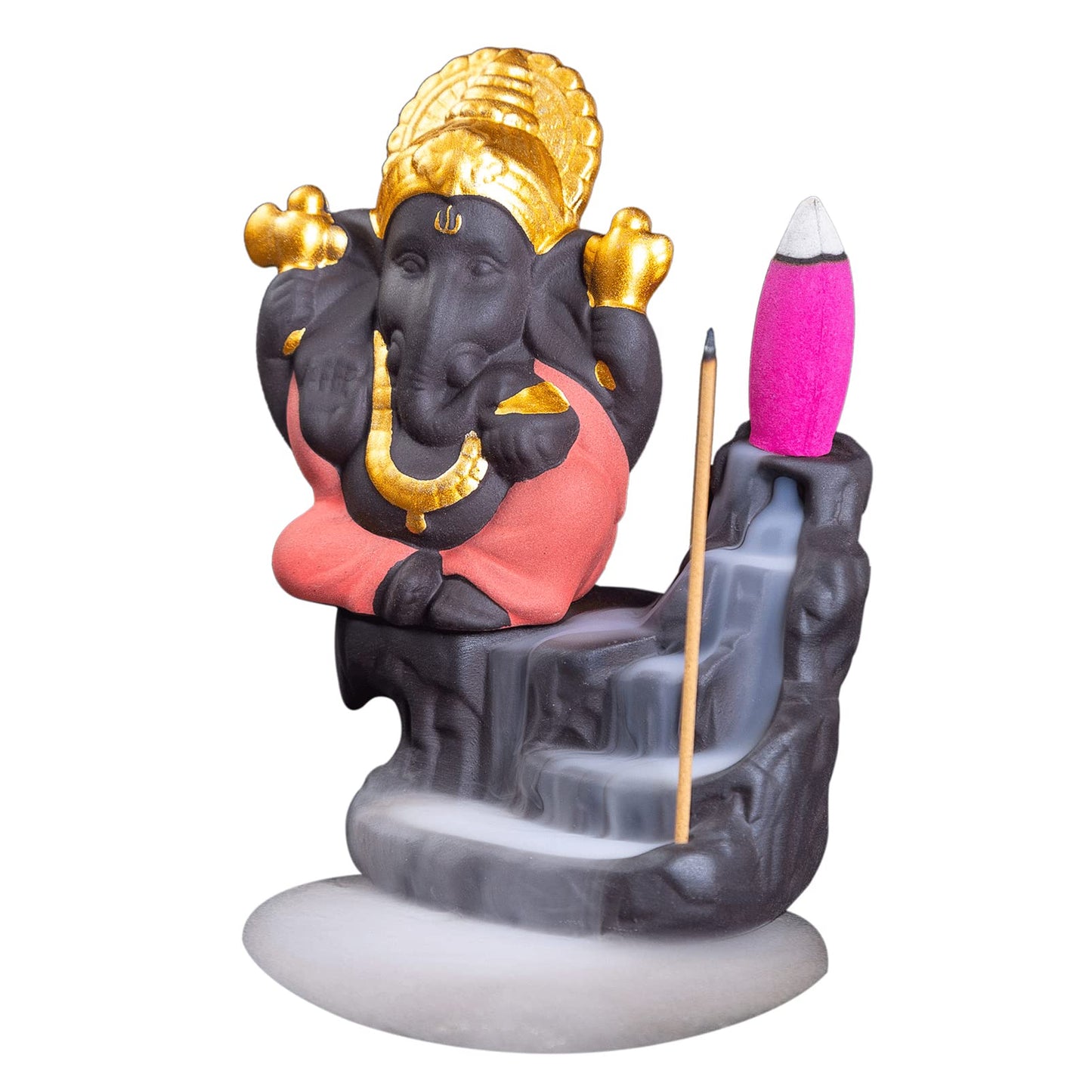 Little Ganesha Statue,Ganapati Ganesh Statue in Incense Holders-Ganpati Idol,Ganesa Statue,Ganesha Figurine,Elephant God,Elephant Buddha,Lord of Success-Ceramic Ganesha Pottery Ganesha-for Home Decor