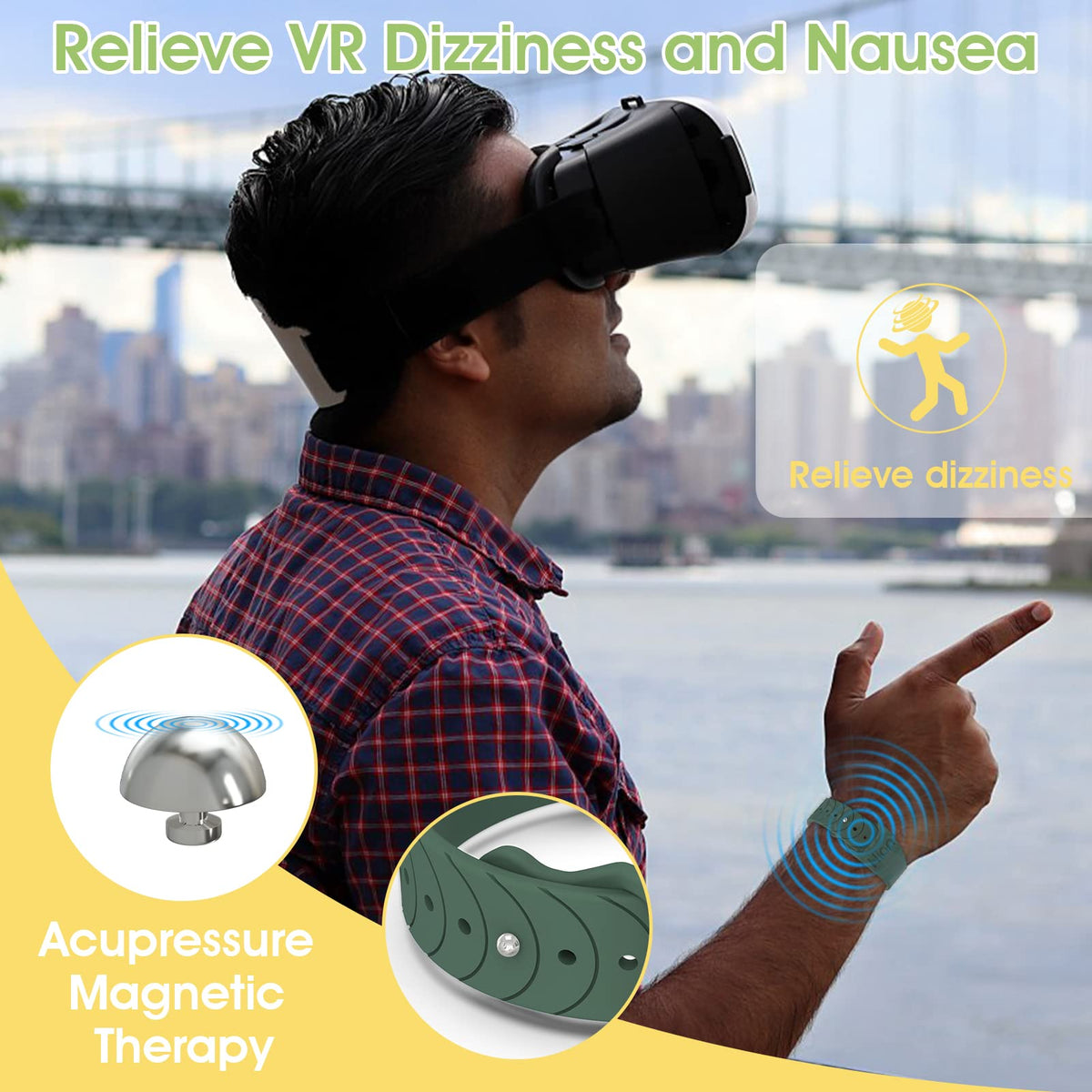Motion Sickness Bands Sea Sickness Wristbands Acupressure Nausea Wristband/,Natural Relief of Nausea Headaches,Insomnia,Anxiety,Sleep Aid, Morning Sickness,Motion Sickness（2Pairs Transparent）