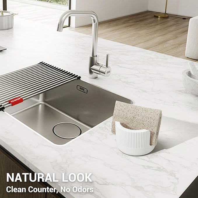 Diatomite Sponge Holder for Kitchen Sink Counter- Quick Drying, Fast Water
