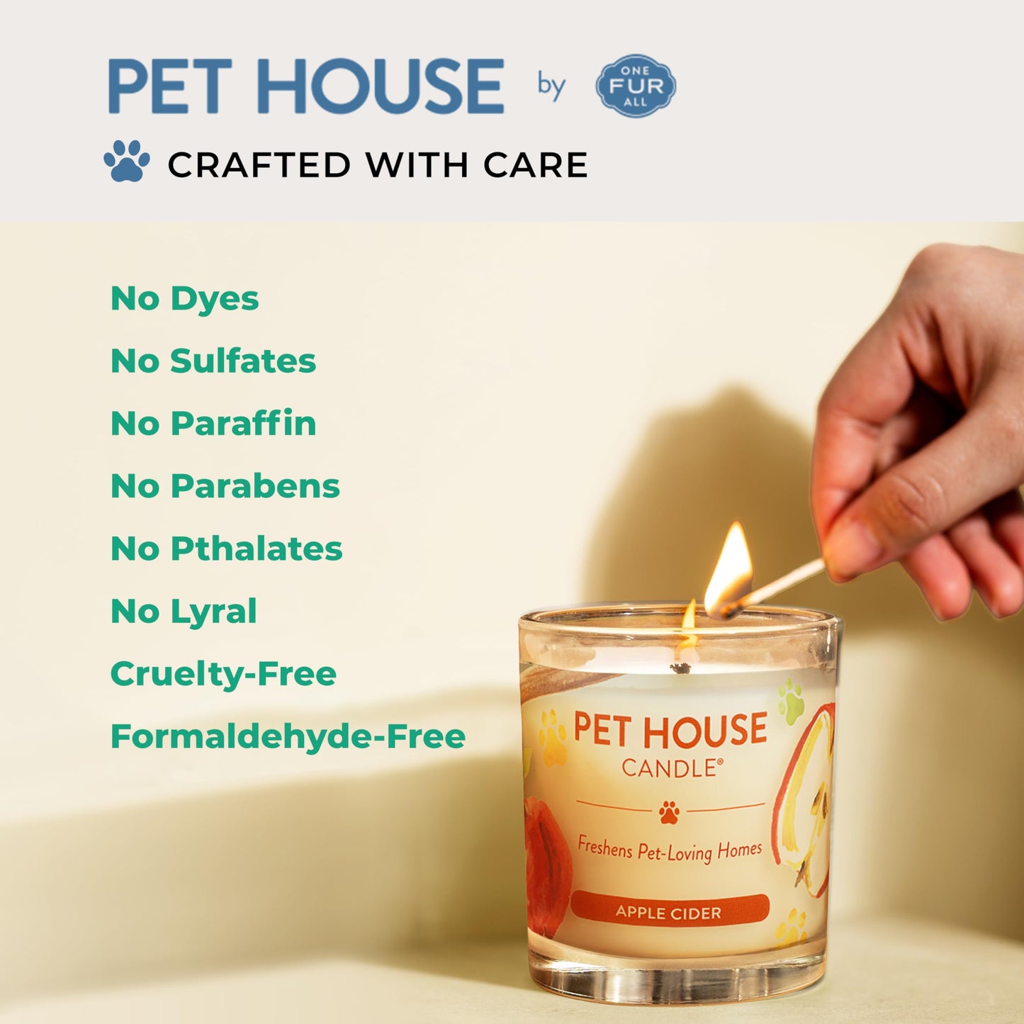 Pet House Candles, Plant-Based, Clean Burning, Long Lasting Pet Odor Candle for Home - Snow Cone