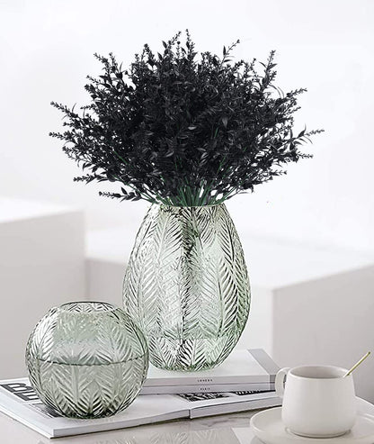 RECUTMS Artificial Flowers Outdoor Fake Plants Artificial Fake Flowers, Faux Outdoor Plastic Plants UV Resistant Shrubs No Fade Faux Plastic Plants Garden Porch Window Box Decorating(Black)