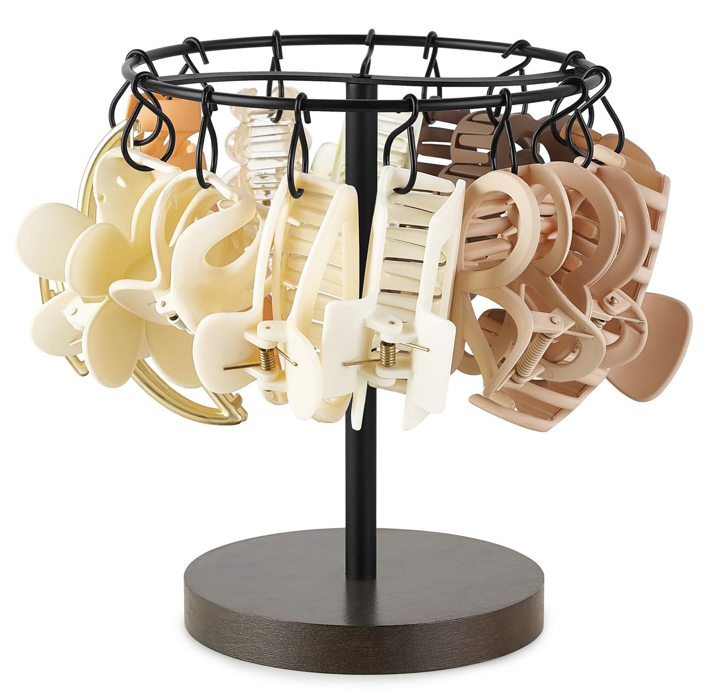 Dahey Metal Claw Clip Organizer Holder Stand Storage Display Hair Accessories Bedroom Bathroom College Dorm Room Decor for Women and Girls, Brown