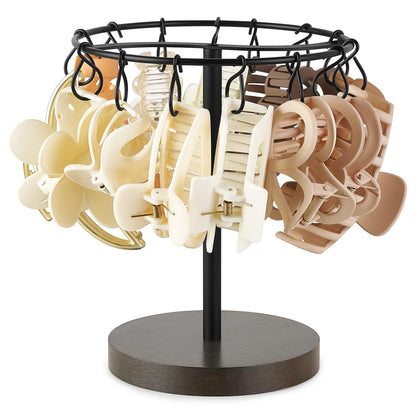 Dahey Metal Claw Clip Organizer Holder Stand Storage Display Hair Accessories Bedroom Bathroom College Dorm Room Decor for Women and Girls, Brown