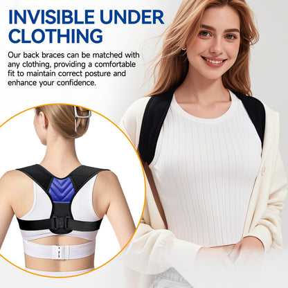 Abismat Back Posture Corrector for Men Women, Invisible Back Brace Shoulder Straightener for Neck Shoulder & Upper Back Pain Relief, (Chest Size 27"-38")