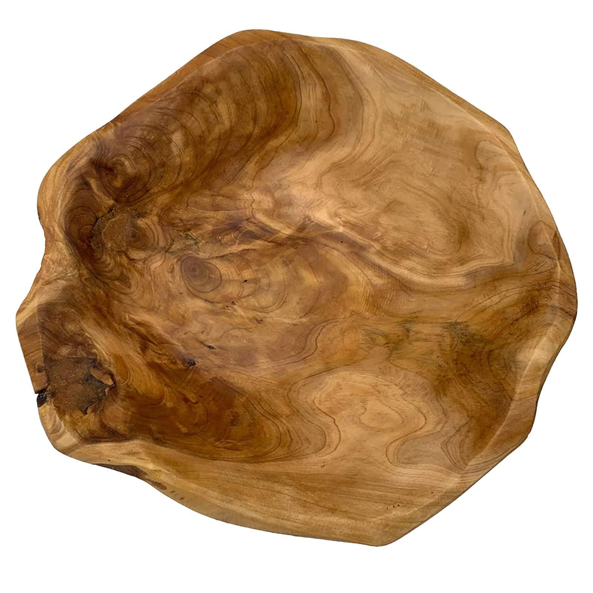 JFFLYIT Creative Wood Bowl - Root Carved Handmade Natural Real Wood Candy Serving Bowl 10"-12"
