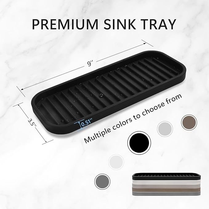Silicone Sponge Holder Kitchen Sink Organizer Tray Dish Caddy Soap Dispenser