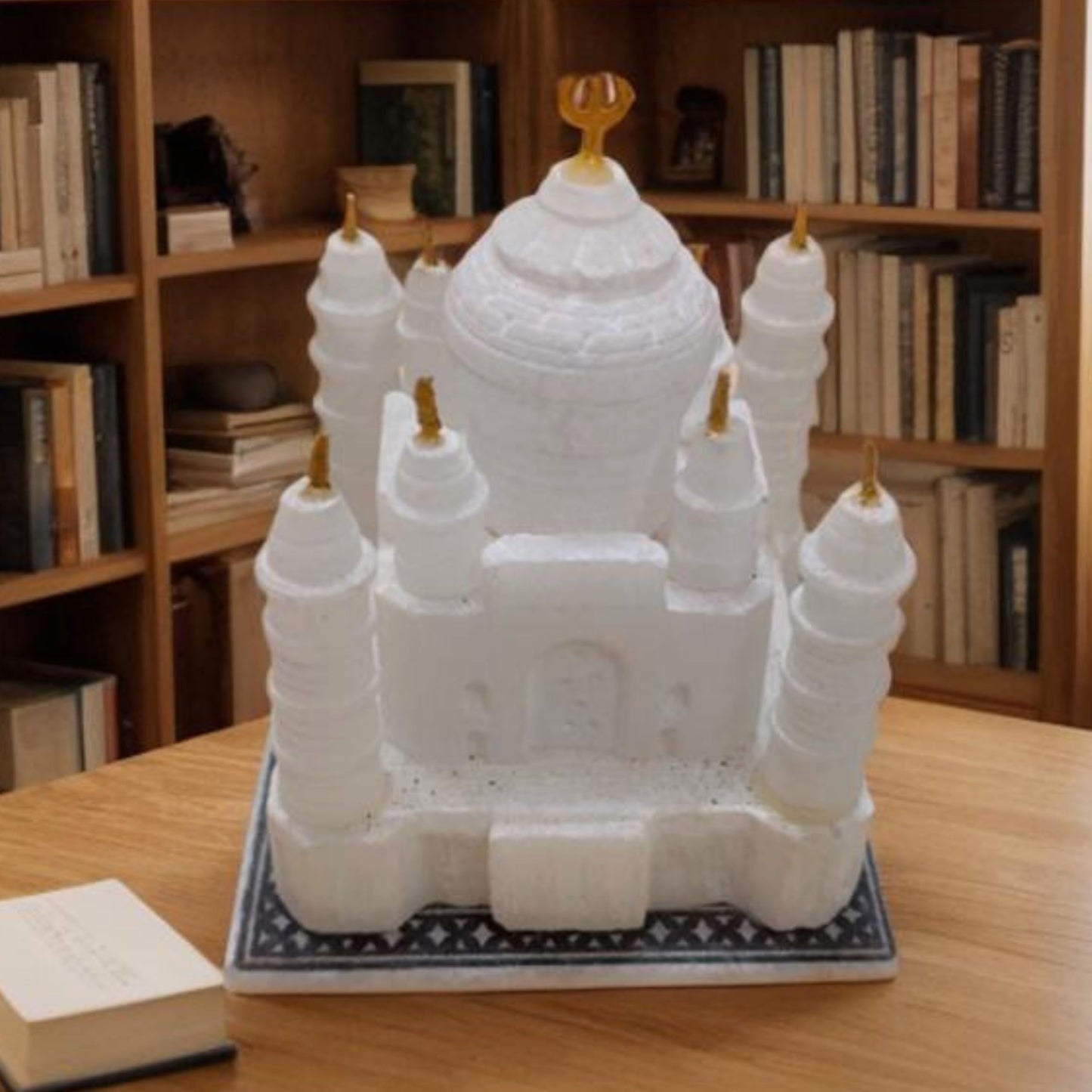 Monuments of Marble White Taj Mahal Replica Model India Agra Souvenir Collection for Decor Handmade Gift Home Decoration Small Handcrafted Miniature Architecture Love Symbol (White 3 x 3 Inch)