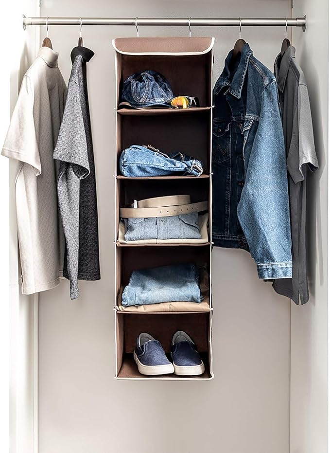 ZOBER Hanging Closet Organizer, 5-Shelf