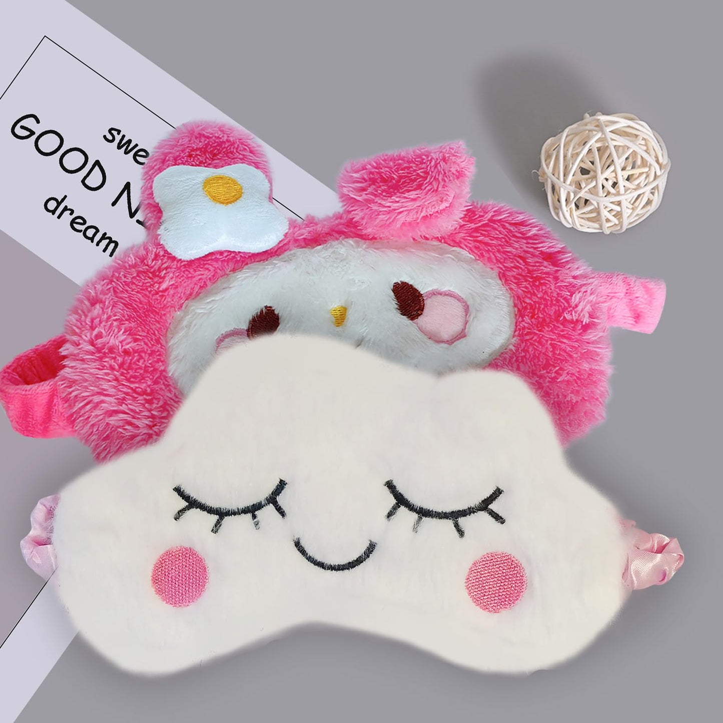 Cute Animal Sleeping Mask Soft Plush Blindfold Cute Rabbit Panda Koala Eye Cover Eyeshade for Kids Teens Girls Women (Flamingo)