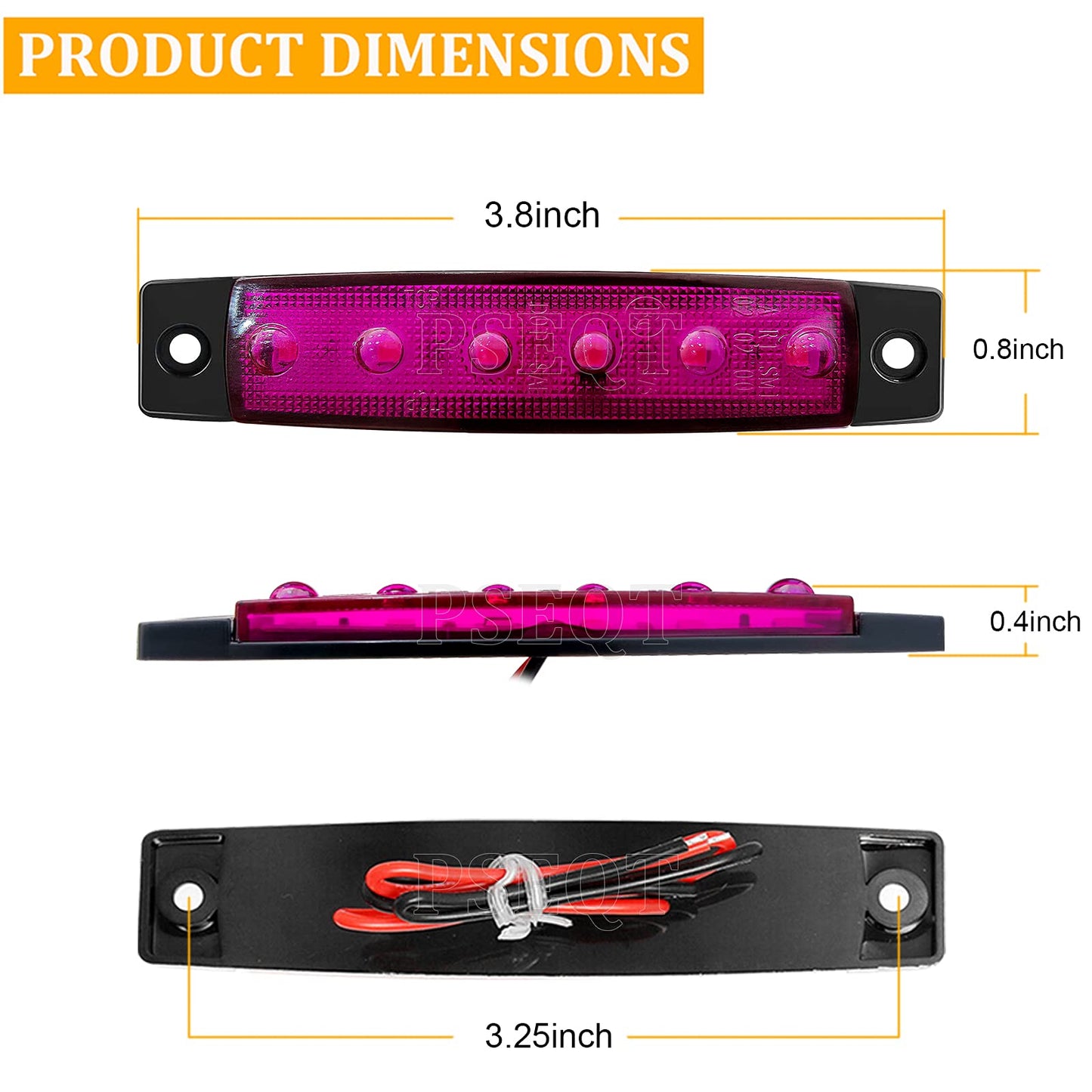 PSEQT 10Pcs LED Rock Strip Lights Car Exterior Underglow Wheel Fender Well Lighting Kits Waterproof for Golf Cart Wrangler Offroad Truck RV UTV ATV Snowmobile (Purple)