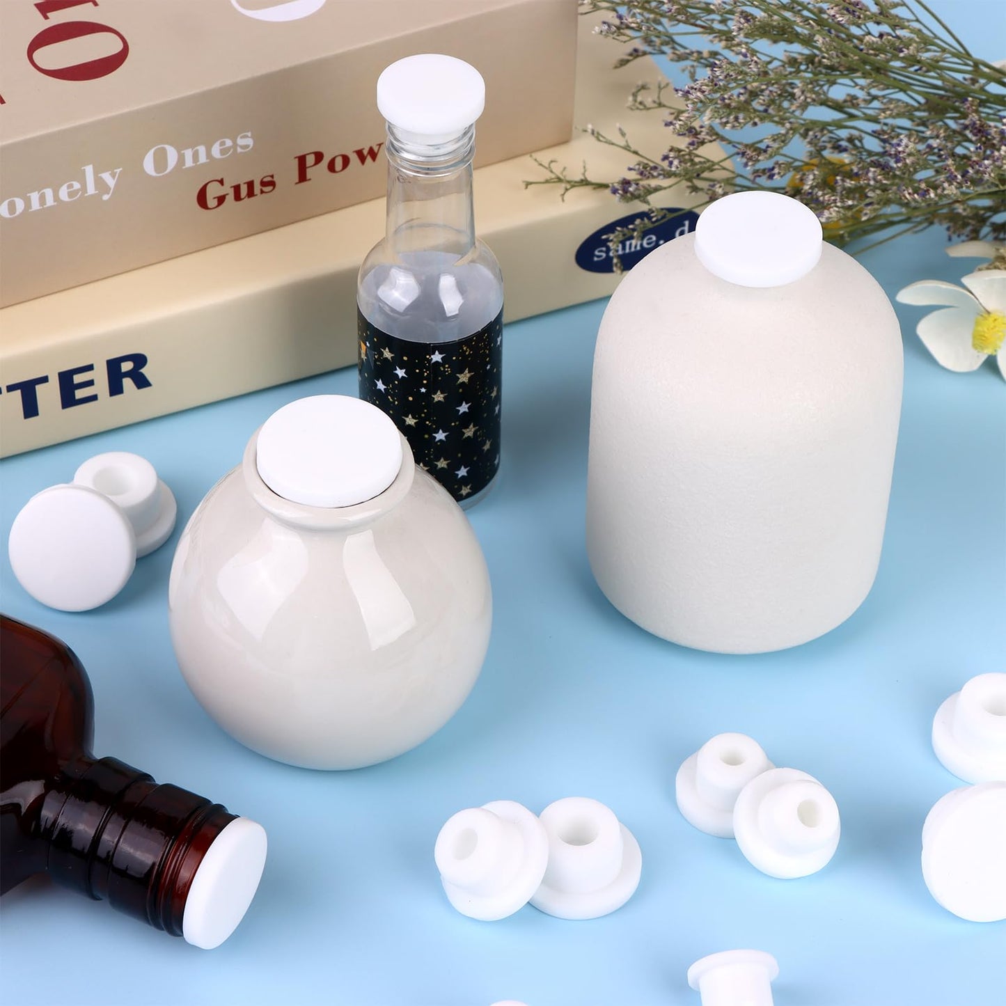 32Pcs Silicone Salt And Pepper Shaker Stoppers 14,15,16,17,18,19,21 mm Stoppers for Salt and Pepper Shakers,Salt Shaker Plug Replacement Salt and Pepper Shaker Stoppers Plugs for Pots Bottles Pipes