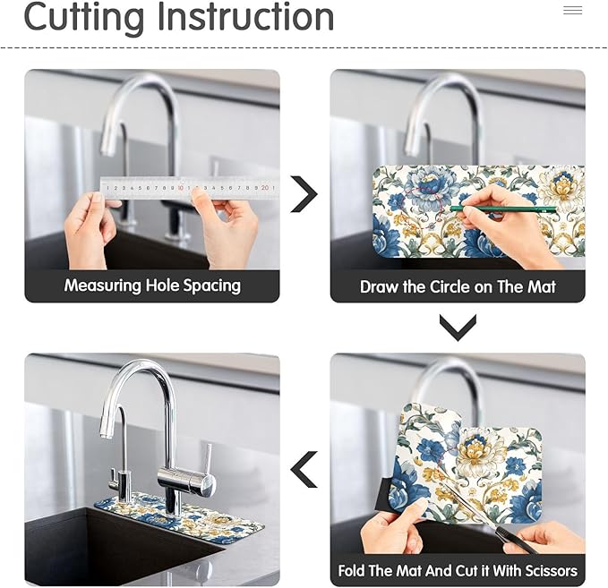 Kitchen Sink Splash Guard 1 PC 14.7 Inch Sink Faucet Mat Splash Guard