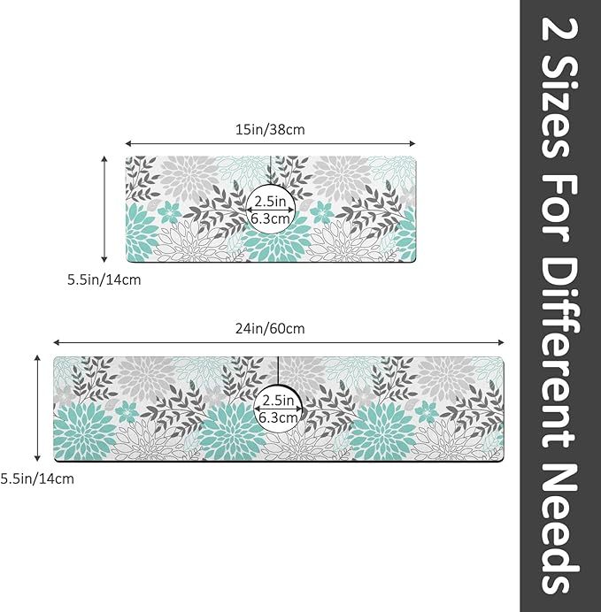 24" X 5.5" Kitchen Sink Splash Guard Faucet Mat Flora Super Absorbent Fast