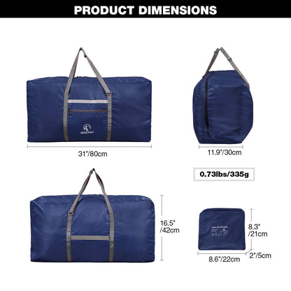 REDCAMP Foldable Extra Large Duffle Bag 100L/31 Inch, Lightweight Travel Duffel Bag with Adjustable Strap for Men Women,Dark Blue, dark blue,100L
