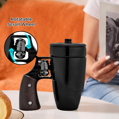 Pukomc Gun mug,Ceramic Coffee Mug,Fathers Day Dad Gifts, Birthday Gifts for Men and Women Revolver Coffee Mug for Cappuccino Latte or Hot Tea (16OZ) (Black)