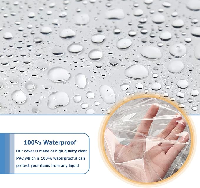 Waterproof Shelf Cover,Durable Dustproof Storage Wire Rack Covers,Outdoor Shelving Covers for Wire Shelves with Zipper 48''x20''x72'',Clear,Cover Only