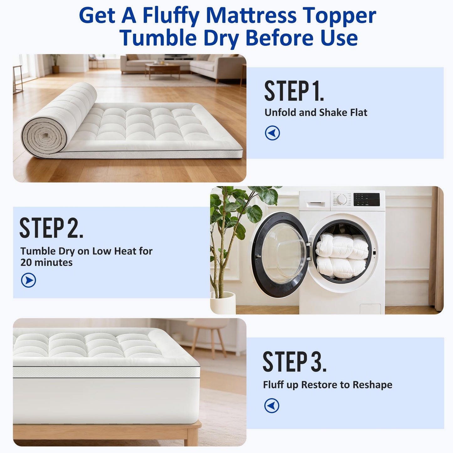 SurChic Full Size Mattress Topper for Back Pain, Extra Thick Pillow Top Mattress Pad with 1000GSM Down Alternative Filling, Cooling Breathable Plush Bed Topper Protector Cover (8-21" Deep Pocket)