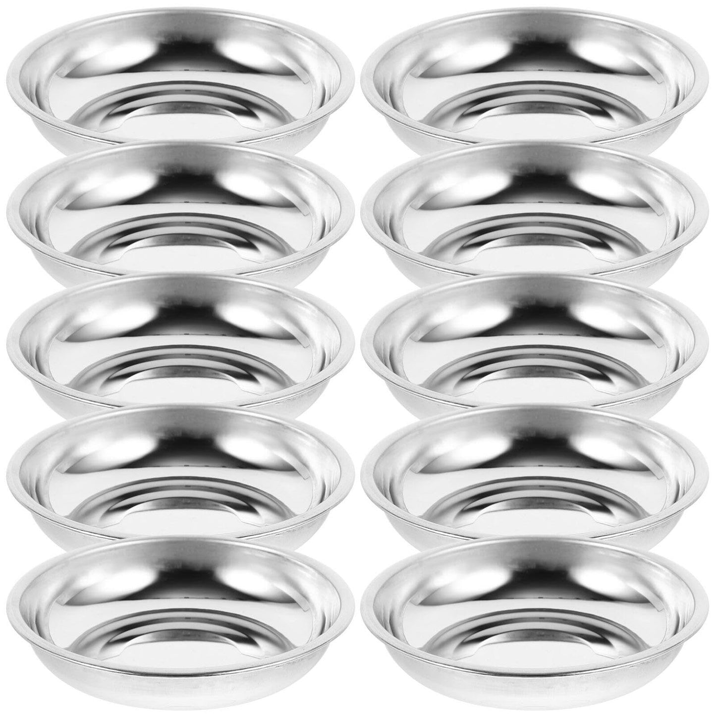 MAGICLULU Stainless Steel Small Plates Set of 10 3.14 Inch Round Sauce Dishes for Condiments Appetizers Mustard Snack Serving Ideal for Home Kitchen Restaurant Outdoor