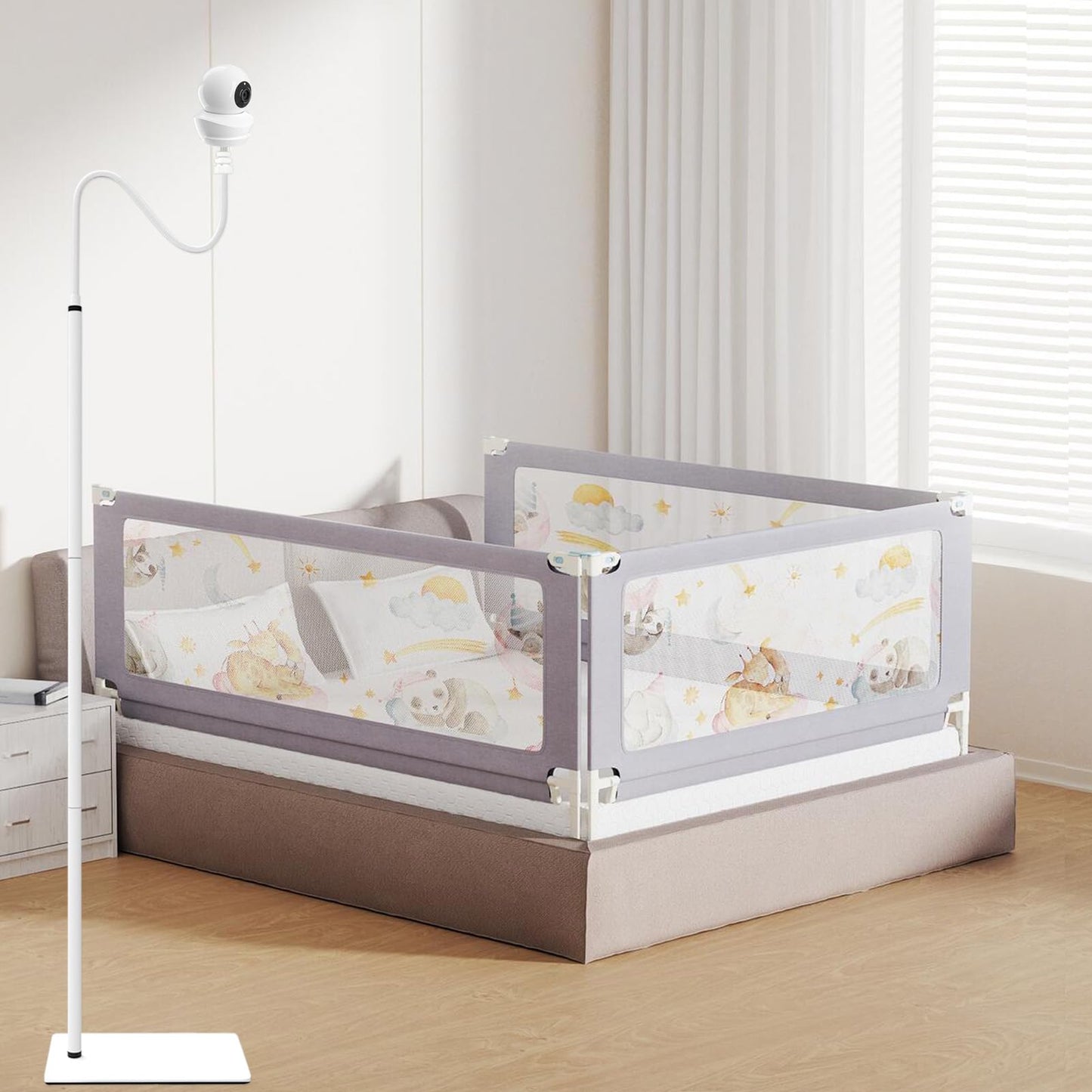 Derebir Baby Monitor Floor Stand Holder Compatible with Babysense ‎V43_2CAM and MaxView 2CAM Camera Baby Flexible Baby Monitor Mount Stand(68.8 inch)