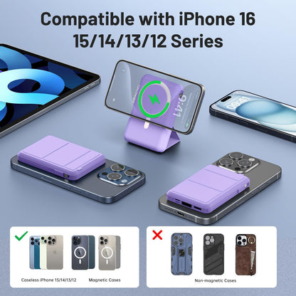 Azmuth for Magsafe Battery Pack, 10000mAh Magnetic Power Bank 22.5W PD Fast Charging with LED Display Wireless Portable Charger for Magsafe with Stand for iPhone 17/16/15/14/13/12/Pro/Pro Max
