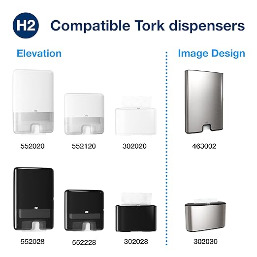 Tork Multifold Hand Towel White H2, 100% Recycled Fibers, 16 x 250 Towels