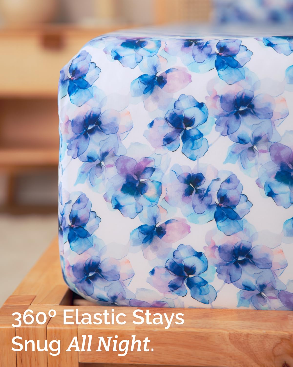 Floral Sheets - Flower Print Bed Sheet Set - 1 Flat, 1 Fitted & 2 Pillowcases w/ Deep Pockets - Comfy, Cozy, Wrinkle & Fade Free - Boho Botanical Bedding - Soft, Breathable & Cooling - Full Size Set