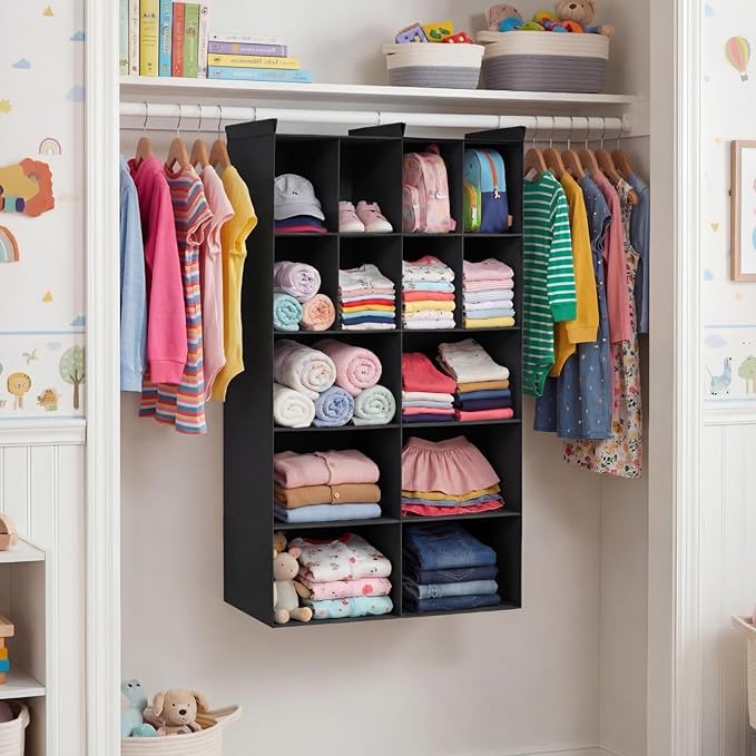Ofiray-home 5 Tier Hanging Closet Organizer, 14 Compartments Sweater Organizer