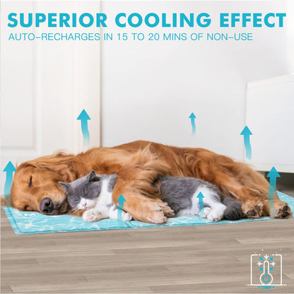 Dog Cooling Mat Durable Pet Cool Mat for Dogs Cats, 50 x 40cm S Non Toxic Gel Self Cooling Pad Scratch Resistant for Small Medium Dogs, Ice Blanket Keep Dog Cool in Summer