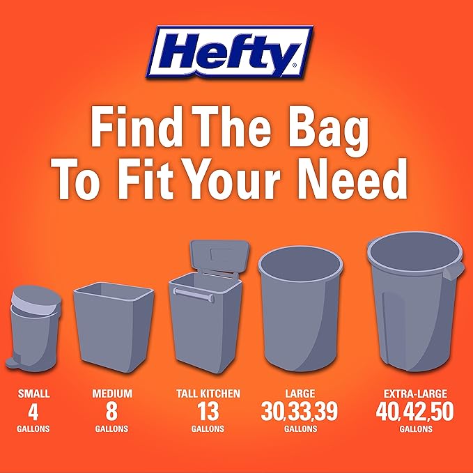 Hefty Ultra Strong Made with 50% Recovered Materials* Tall Kitchen Trash Bags