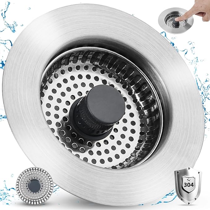 Hygie Rinse All Metal Sink Drain Strainer