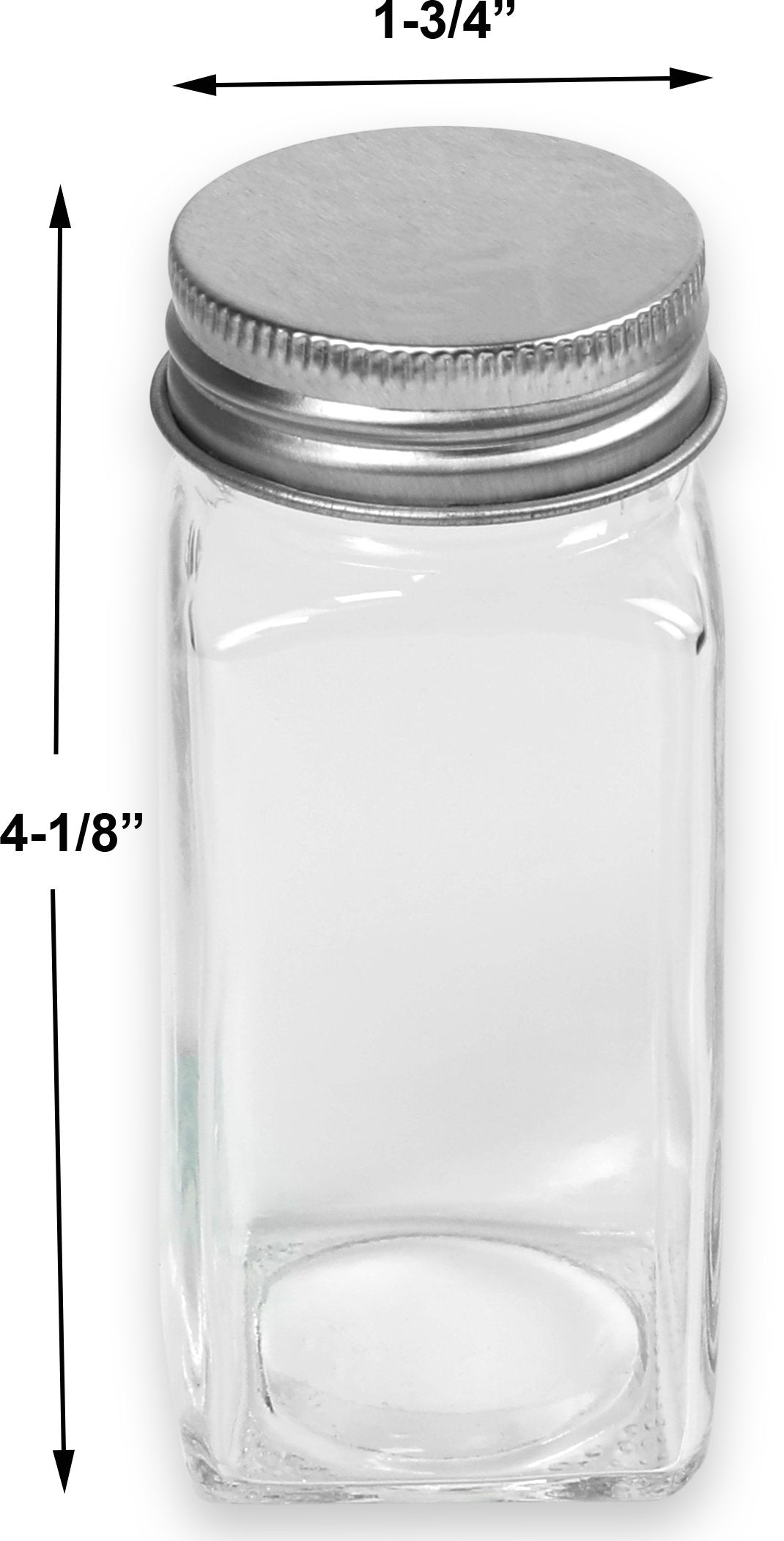 Simple Houseware Spice Jars 4 Ounce Square Glass Bottles with Shaker Lids, Funnel and Labels for Seasoning & Storage, 12 Pack