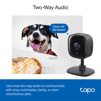 Tapo TP-Link 1080P Indoor Security Camera for Baby Monitor, Dog Camera w/Motion Detection, 2-Way Audio Siren, Night Vision, Cloud & SD Card Storage, Works w/Alexa & Google Home C100