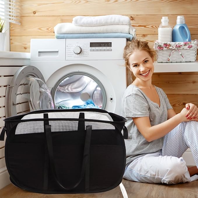 Collapsible Laundry Baskets, Tear Proof Pop Up Laundry Hamper