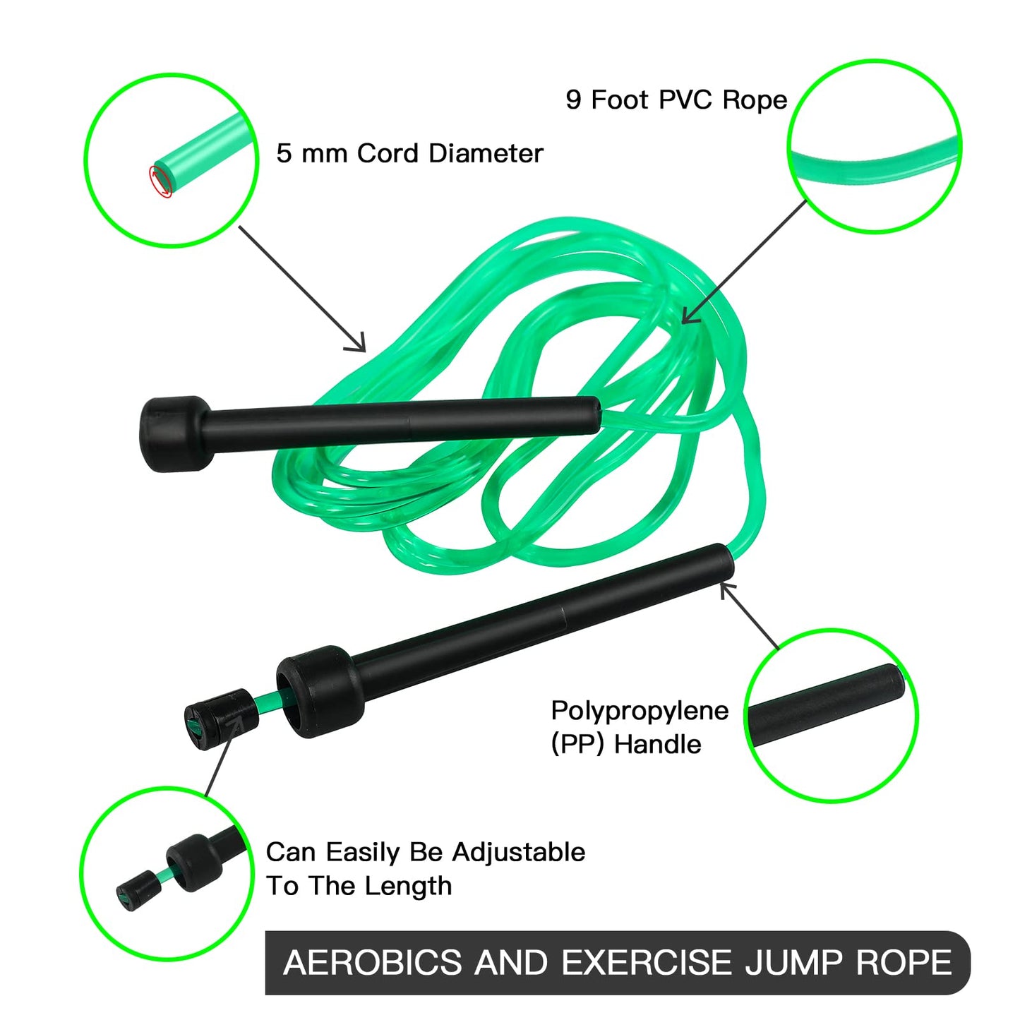 10 Pack PVC Jump Rope for Cardio Fitness - Versatile Adjustable Skipping Rope for Women Men Kids, Speed Jump Rope for Exercise,9 Feet