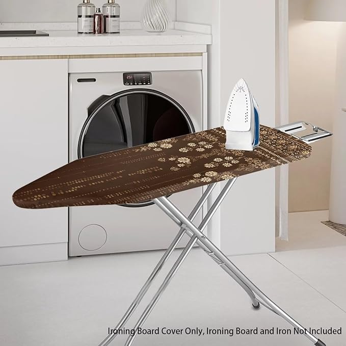 Grey Flower Print Ironing Board Cover and Pad Full Size Iron Board Cover Home