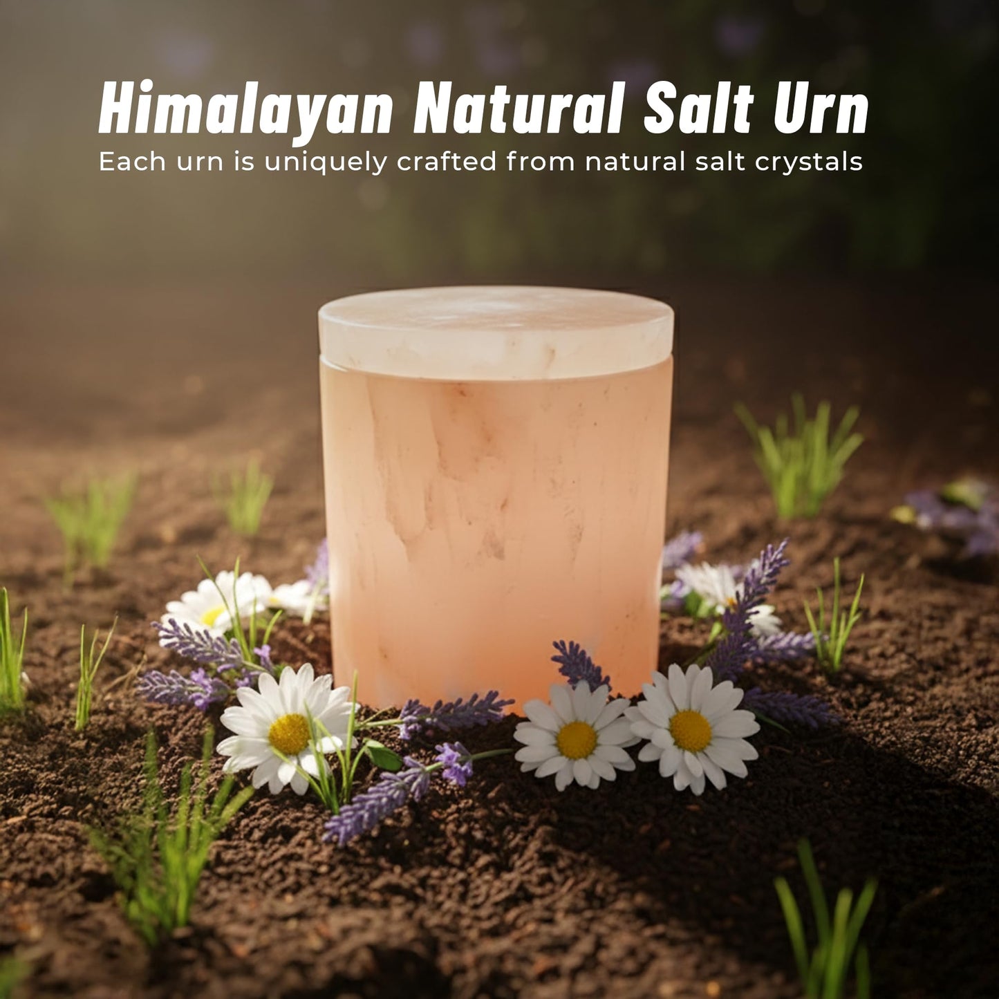 Himalayan Natural Salt Urn- Classical Cylinder Shaped Biodegradable Eco Urn for River or Earth Burial, Adult-Sized Cremation, 10 Inches High, Volume 200 Cubic inches.